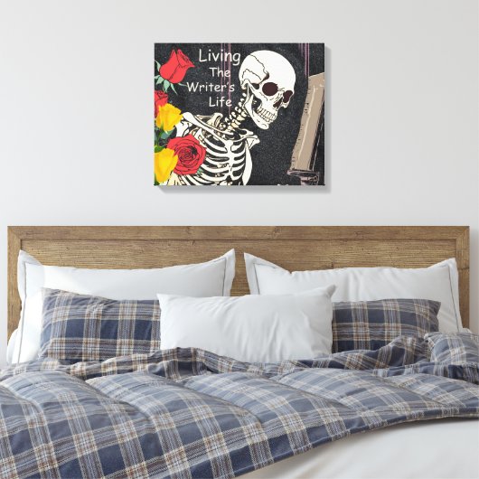 Het leven van de schrijver Canvas Wall Decor (Insitu (Slaapkamer))
