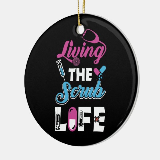 Het leven van de Scrub Leven - Stethoscoop Gift Keramisch Ornament (Links)