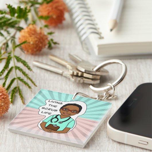 Het leven van de Scrub | Zuster, zorgverlener, art Sleutelhanger (Voorkant Rechts)