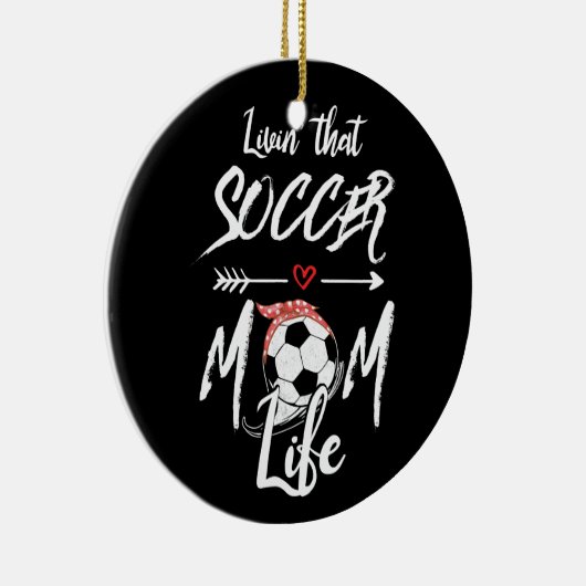 Het leven van de Voetbal-mam Keramisch Ornament (Rechts)