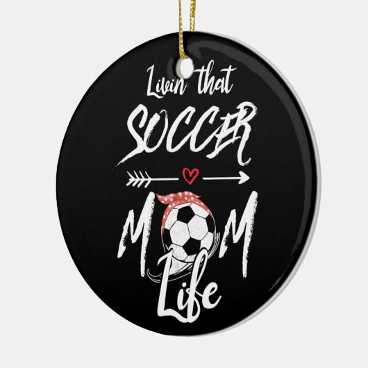 Het leven van de Voetbal-mam Keramisch Ornament (Links)