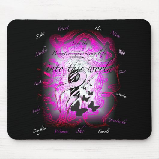 Het leven van de vrouw redden - mousepad muismat (Voorkant)
