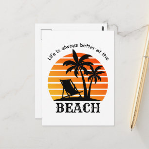 Het leven van de zomervakantie is altijd beter bij briefkaart