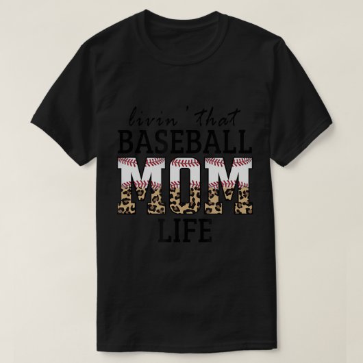 Het leven van die Baseball mama Lopard T-Shirt (Design voorkant)