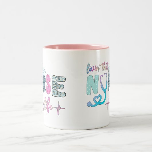 Het leven van die verpleegster tweekleurige koffiemok (Center)