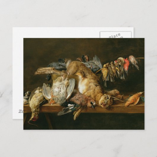 Het leven van dode vogels en een haas op tafel briefkaart (Voorkant / Achterkant)