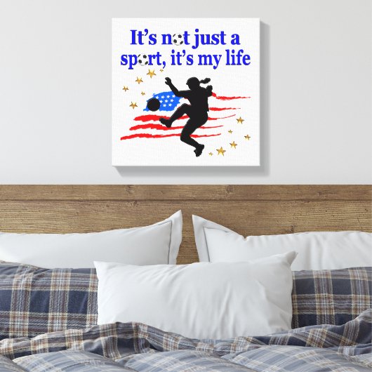HET LEVEN VAN EEN AMERIKAANSE VOETBALLER ONTWERP CANVAS AFDRUK (Insitu (Slaapkamer))