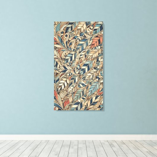 Het leven van een blad canvas afdruk (Insitu (Houten vloer))