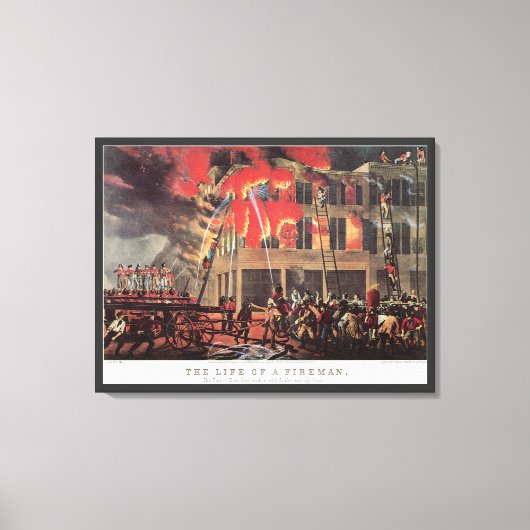 Het leven van een brandweerman,  Business Brandwee Canvas Afdruk (Voorkant)