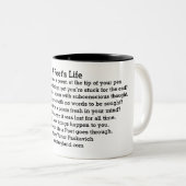 Het leven van een dichter tweekleurige koffiemok (Voorkant rechts)