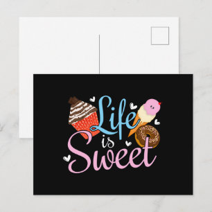 Het Leven van een Foodie is Zoet Bakquote - Cupcak Briefkaart