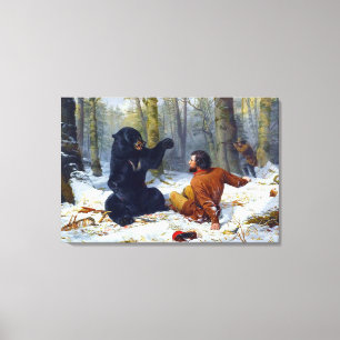 Het leven van een jager Een lastige situatie Arth Canvas Afdruk