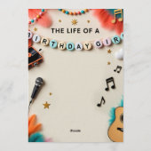 Het leven van een jarige Showgirl Verjaardag Kaart (Achterkant)