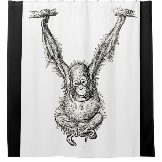 Het leven van een jonge aap gorilla douchegordijn (Voorkant)