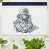 Het leven van een jonge gorilla theedoek (Gevouwen)