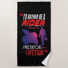 Het leven van een motorrijder: rijden, niet kijken strandlaken