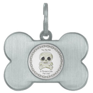 Het leven van een piraat Schattigee schedel en Bot Huisdieren Naamplaatje
