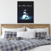 het leven van een romantisch pinguïn koppel is bet canvas afdruk (Insitu (Slaapkamer))