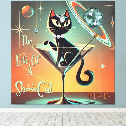 Het Leven Van Een Showgirl Kat Canvas Afdruk (Insitu (Houten vloer))