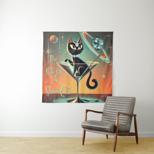 Het Leven Van Een Showgirl Kat Wandkleed (In situ)