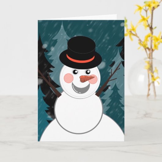 Het leven van een sneeuwman kaart (Gele Bloem)