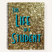 Het leven van een student - Gold Glitter Version Notitieboek (Voorkant)