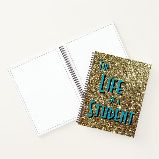 Het leven van een student - Gold Glitter Version Notitieboek (Binnen)