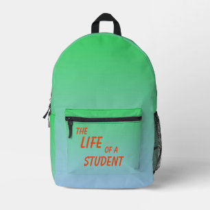 Het leven van een student groene gradiënt bedrukte rugzak