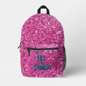 Het leven van een student - Pink Glitter Version Bedrukte Rugzak (Voorkant)