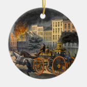 Het leven van een vuurman  kerst in de lithograaf keramisch ornament (Voorkant)