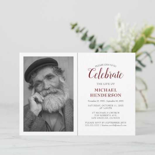 Het leven van | Herdenking van de begrafenis Kaart (Staand voorkant)