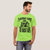 Het leven van het boerderij is het beste leven t-shirt (Voorkant volledig)