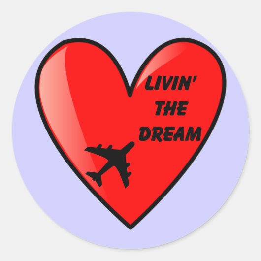 Het leven van het droomhart ronde sticker (Voorkant)