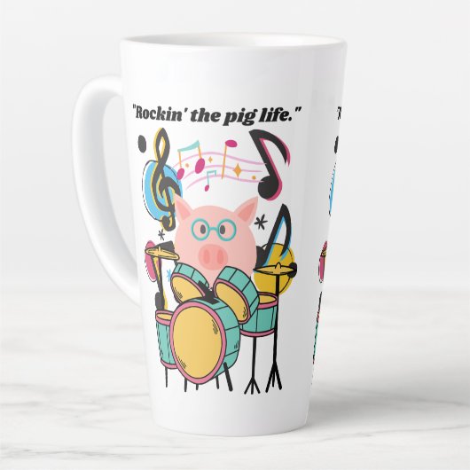 Het leven van het varken latte mok (Linkerhoek)