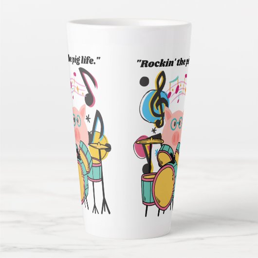 Het leven van het varken latte mok (Voorkant)