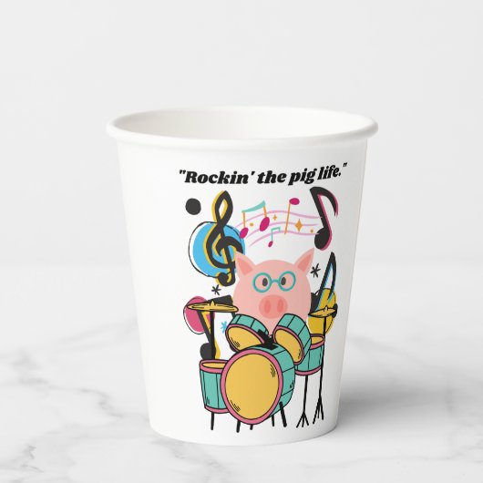 Het leven van het varken papieren bekers (Achterkant)