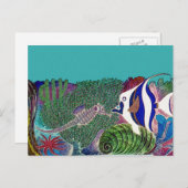 Het Leven van het zee in het Ontwerp van het Ref Briefkaart (Voorkant / Achterkant)