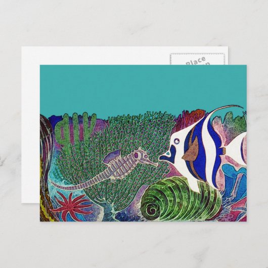 Het Leven van het zee in het Ontwerp van het Ref Briefkaart (Voorkant / Achterkant)