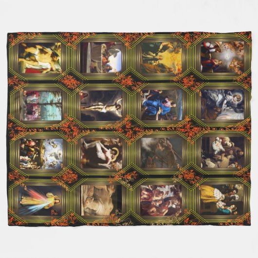 Het leven van Jezus Christus Fleece Deken (Voorkant (Horizontaal))