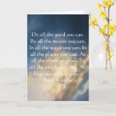 Het Leven van John Wesley Citaat met de Blauwe Kaart (Gele Bloem)