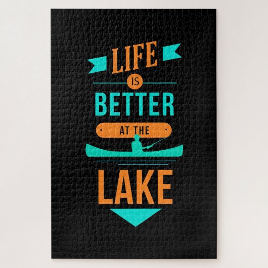 Het leven van Kayaking is beter in het meer Legpuzzel (Verticaal)