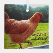 Het leven van kippen is beter glas ornament (Achterkant)