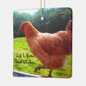 Het leven van kippen is beter keramisch ornament (Links)