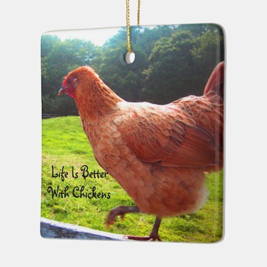 Het leven van kippen is beter keramisch ornament (Links)