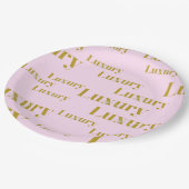 Het leven van luxe roze en goud papieren bordje (Gekanteld)
