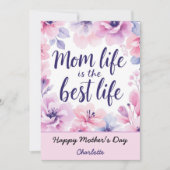 Het leven van mama is het beste leven | Floral Moe Kaart (Voorkant)
