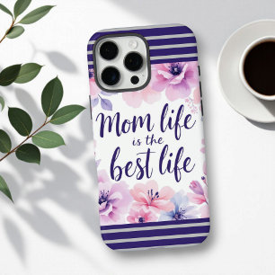 Het leven van mama is het beste leven   Waterverf  iPhone 16 Pro Max Hoesje