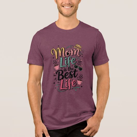 Het leven van mama is het beste Tri-Blend shirt (Voorkant)