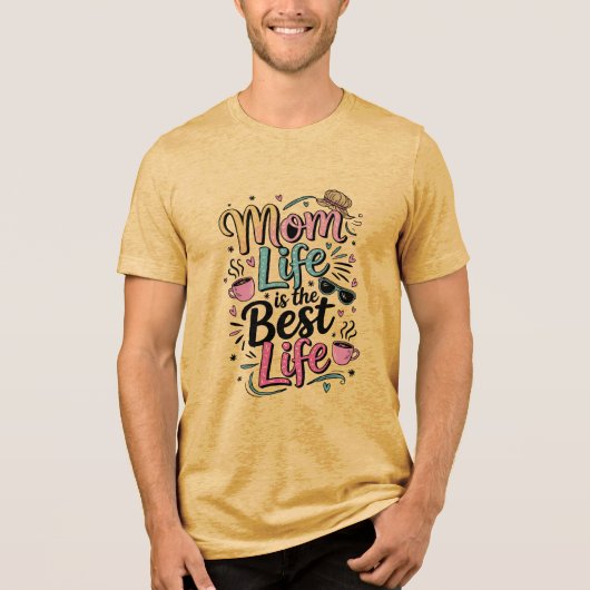 Het leven van mama is het beste Tri-Blend shirt (Voorkant)