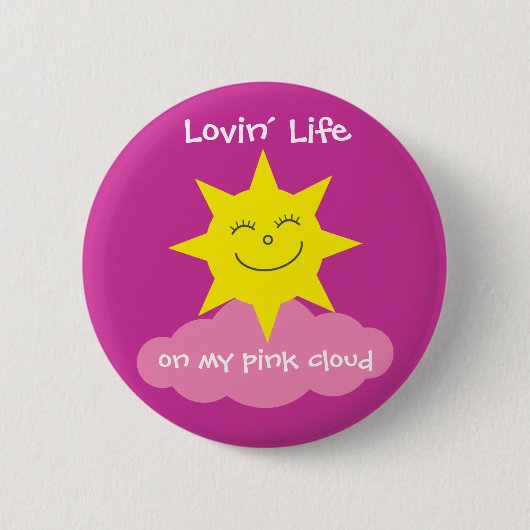 Het leven van mijn roze cloudherstel in stand houd ronde button 5,7 cm (Voorkant)